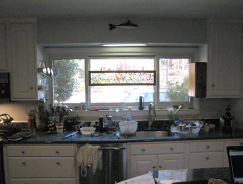 White kitchen with island