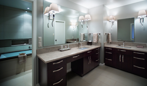 Bathroom - large tub, black granite, and walk-in shower - view 3