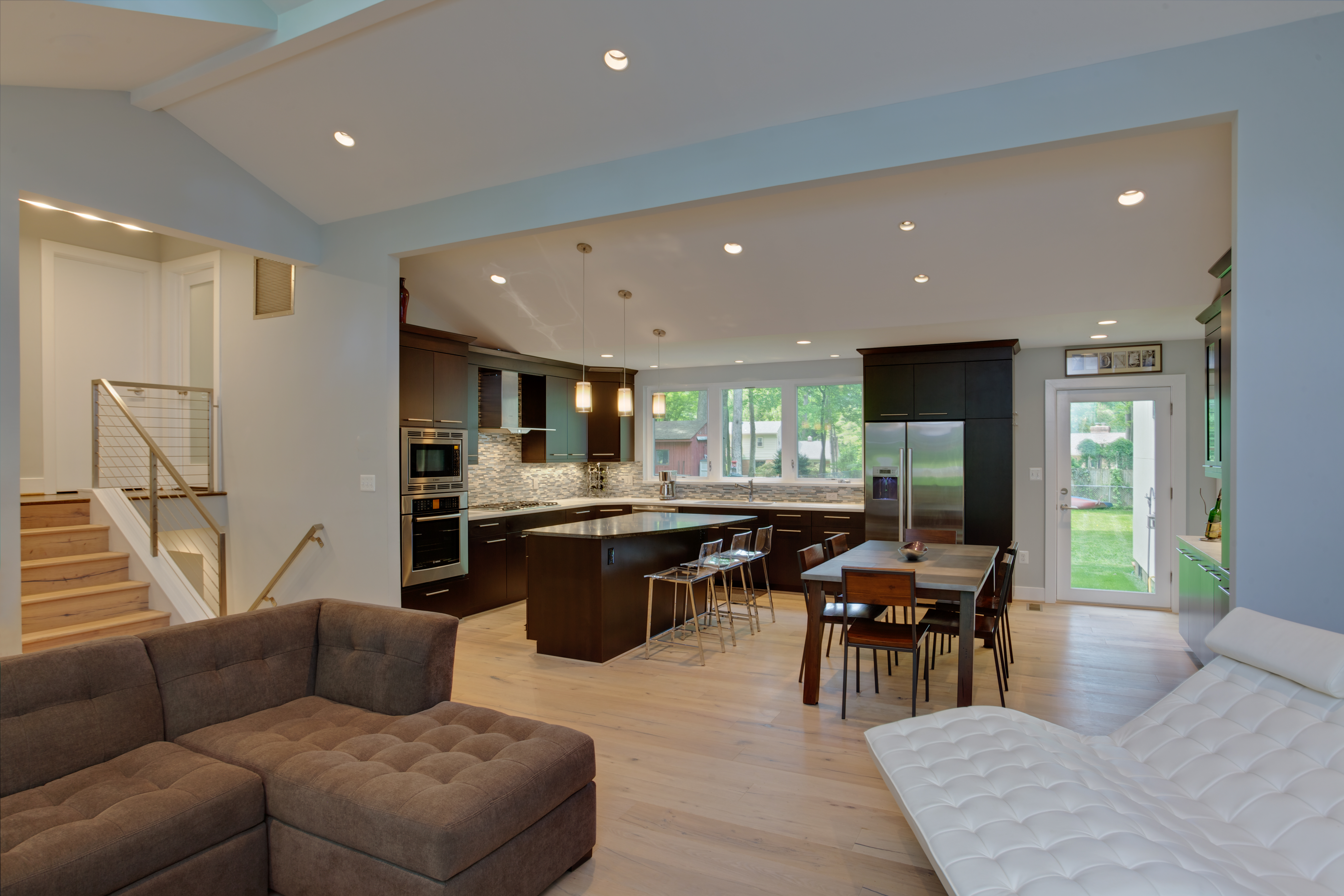 View of kitchen from living room