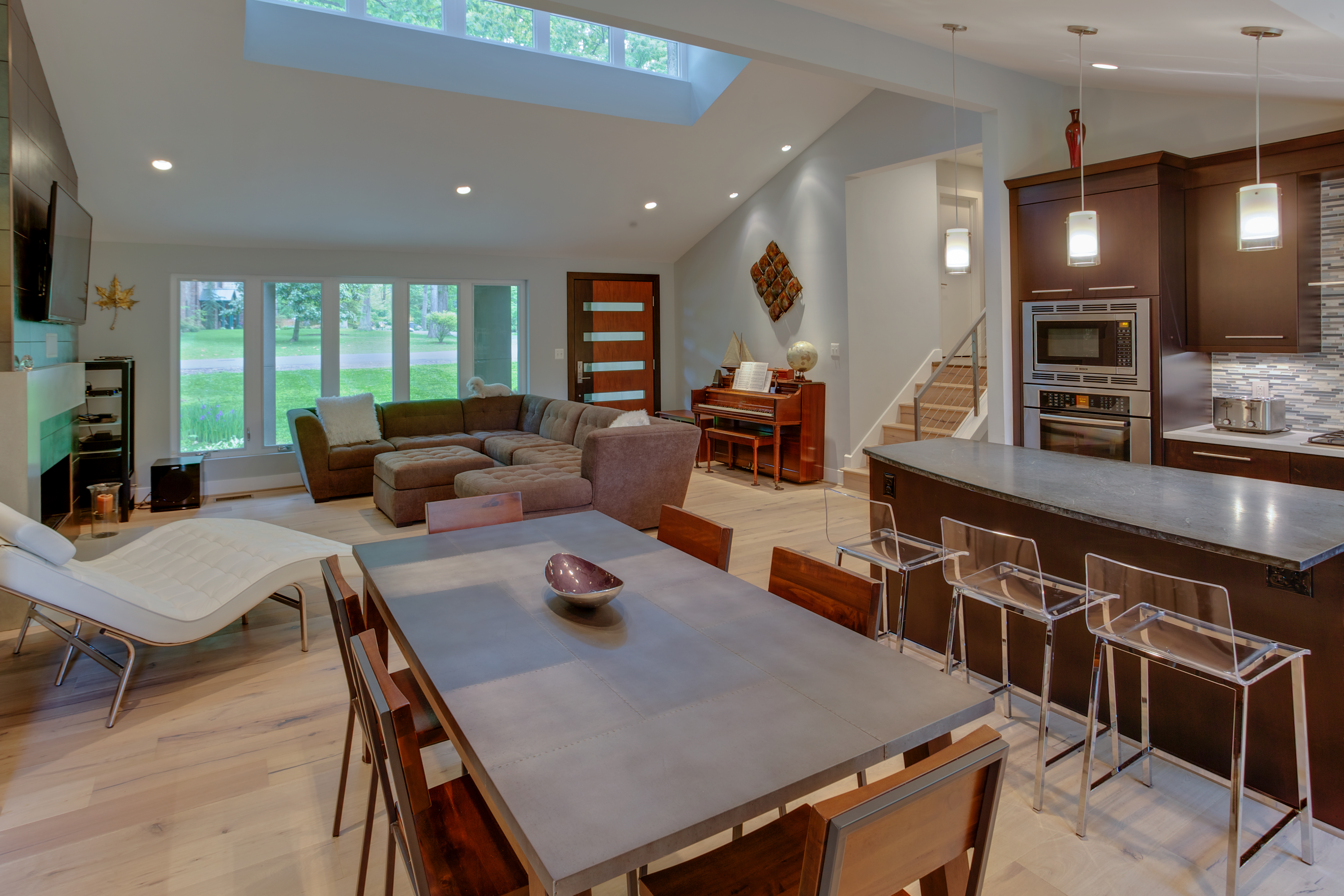 Contemporary kitchen with skylight - view 2